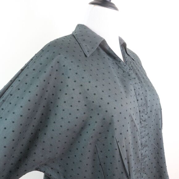 Soft Surroundings Size 1X Dotted Button Down Shirt Dolman Gray - Picture 6 of 10